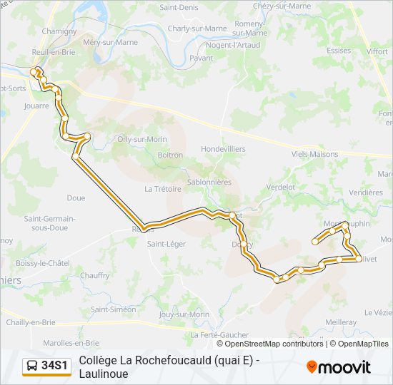 34S1 Bus Line Map