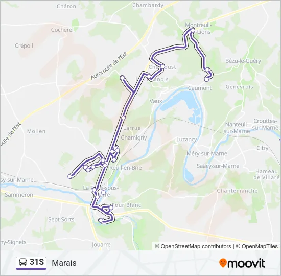 31S Bus Line Map