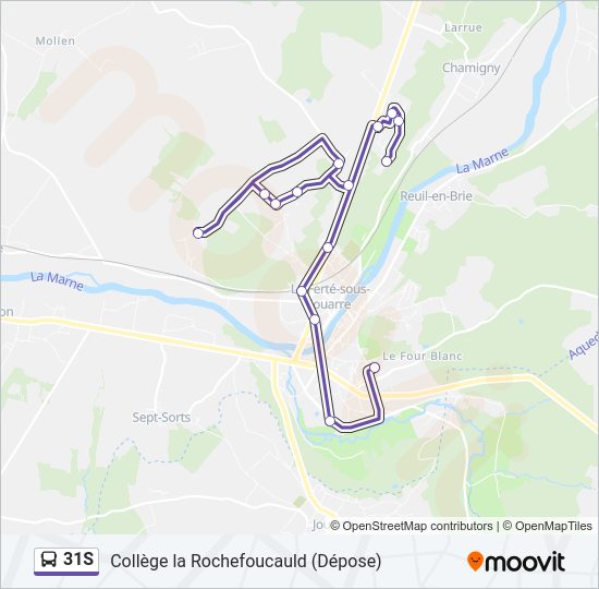 Mapa de 31S de autobús