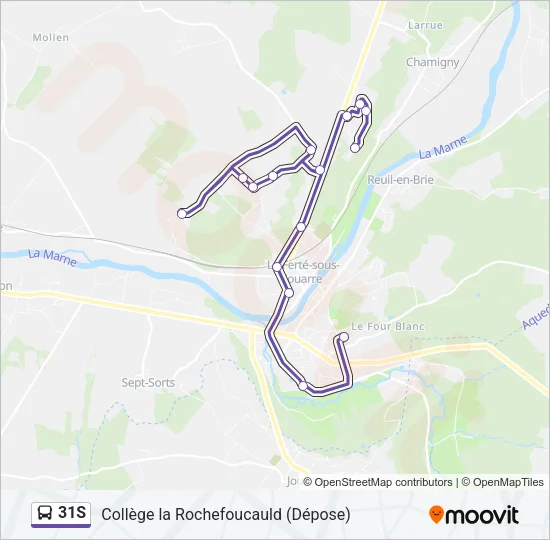 31S Bus Line Map