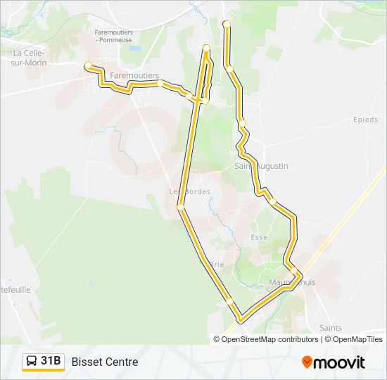 Plan de la ligne 31B de bus