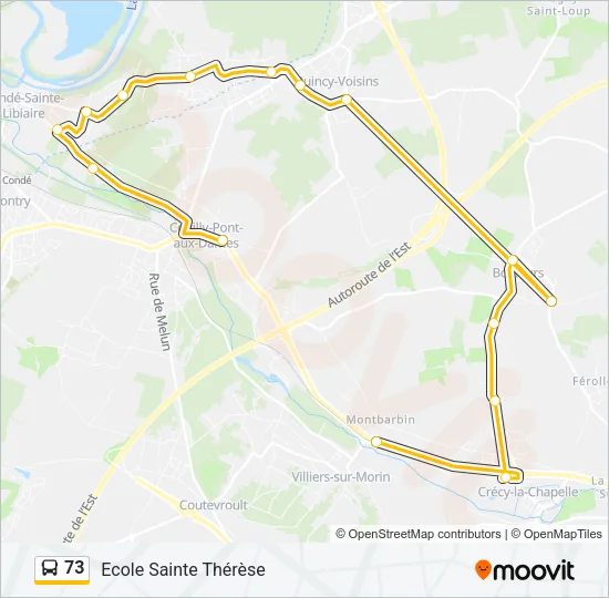 73 Bus Line Map