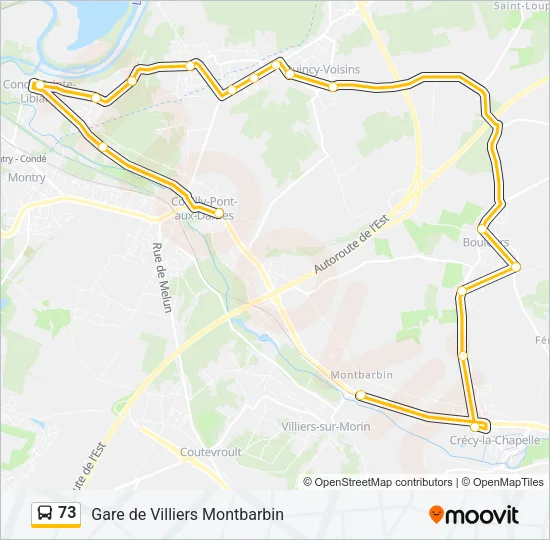 73 Bus Line Map