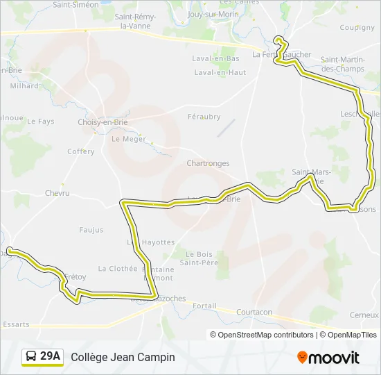 29A Bus Line Map