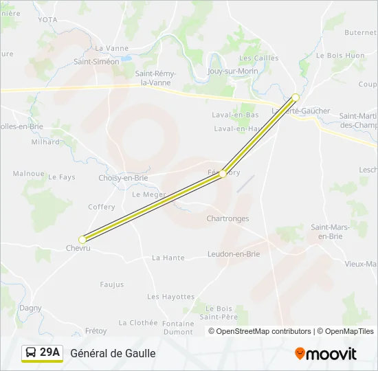 29A Bus Line Map