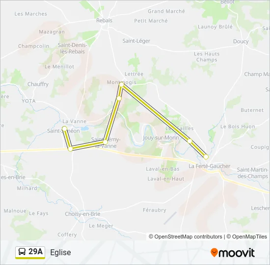 29A Bus Line Map