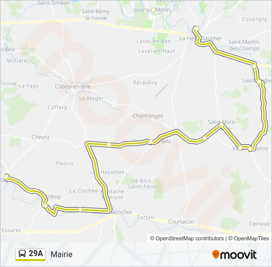 29A Bus Line Map