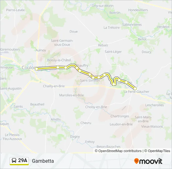 29A Bus Line Map