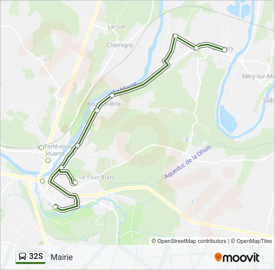 32S Bus Line Map