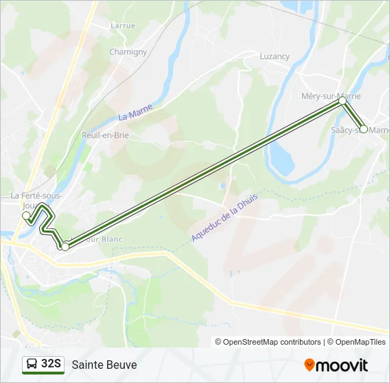 32S Bus Line Map