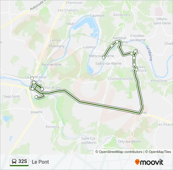 32S Bus Line Map