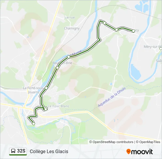 32S Bus Line Map