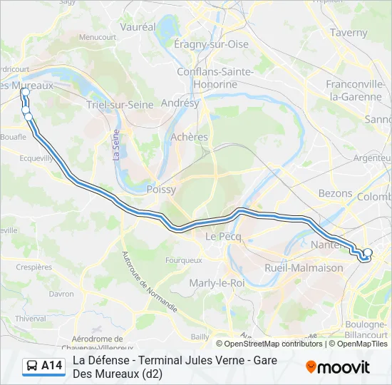 A14 Bus Line Map