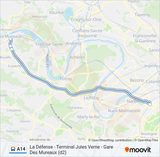 A14 Bus Line Map