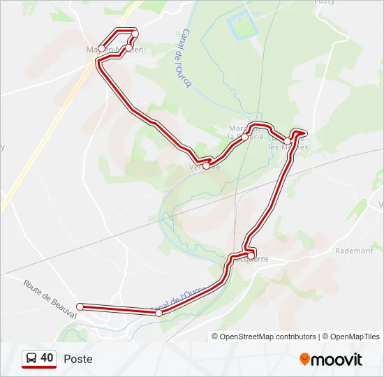 40 Bus Line Map