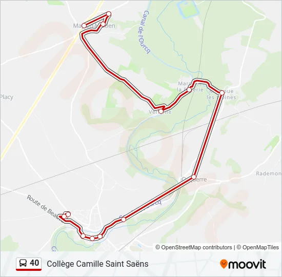 40 Bus Line Map