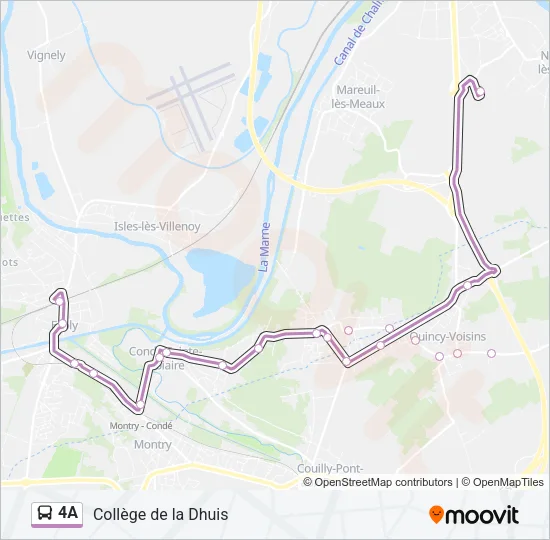 4A Bus Line Map