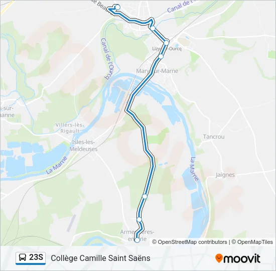 23S Bus Line Map