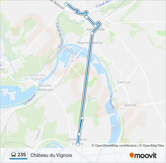 23S Bus Line Map