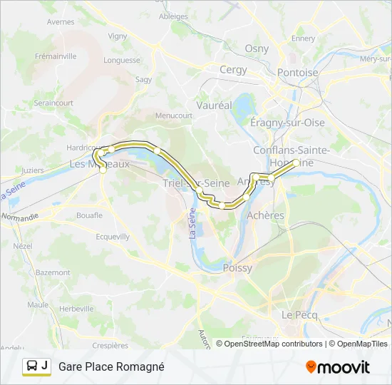 J Bus Line Map