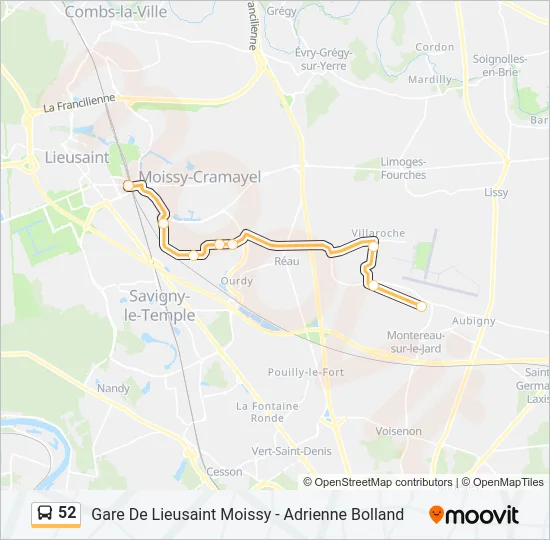 52 Bus Line Map