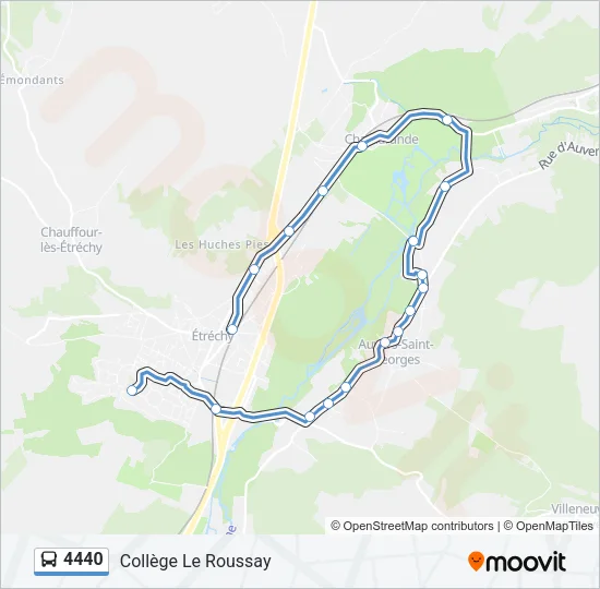 Plan de la ligne 4440 de bus
