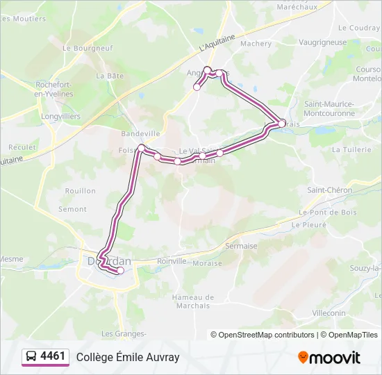 Plan de la ligne 4461 de bus