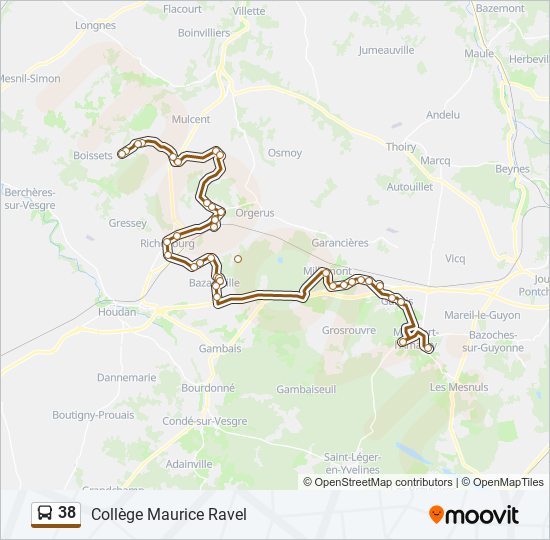 38 bus Line Map