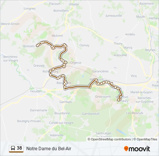 38 bus Line Map