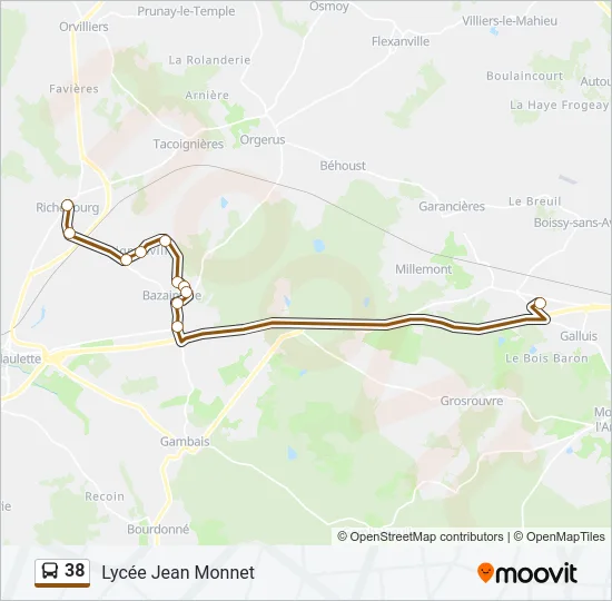38 Bus Line Map