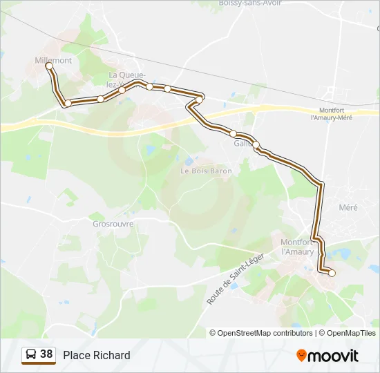38 Bus Line Map