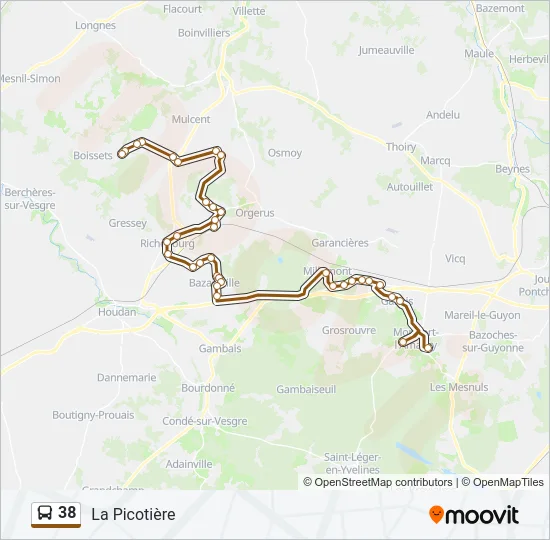 38 Bus Line Map