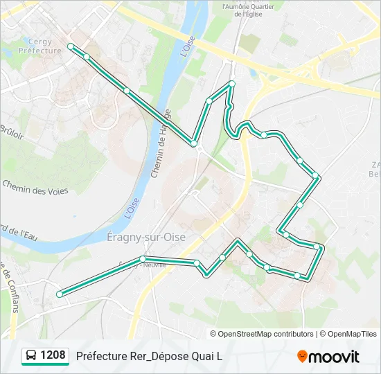 1208 Bus Line Map