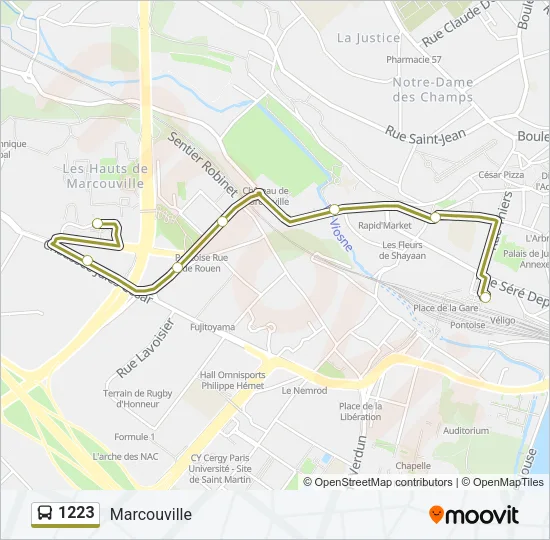 1223 Bus Line Map