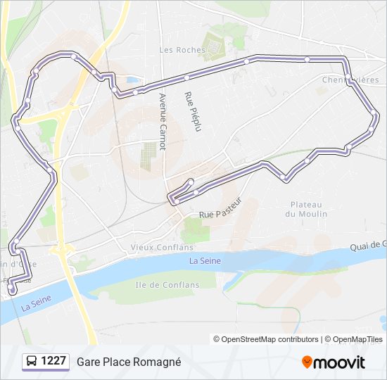 Mapa de 1227 de autobús