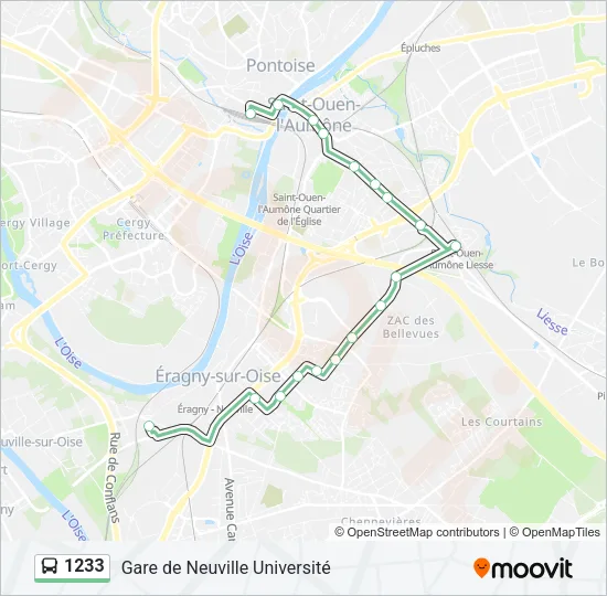 1233 Bus Line Map