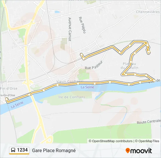 1234 Bus Line Map