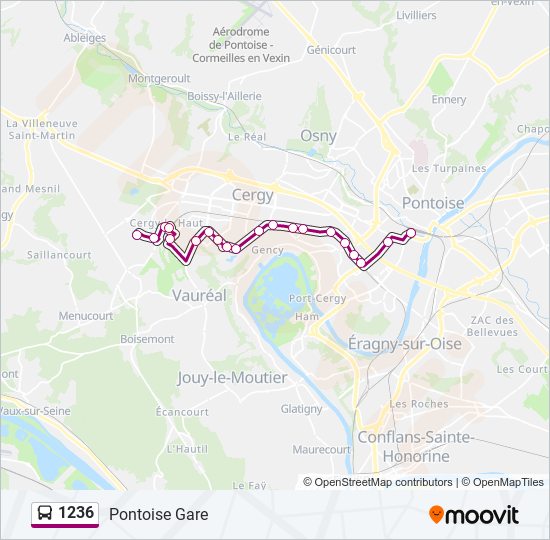 Mapa de 1236 de autobús