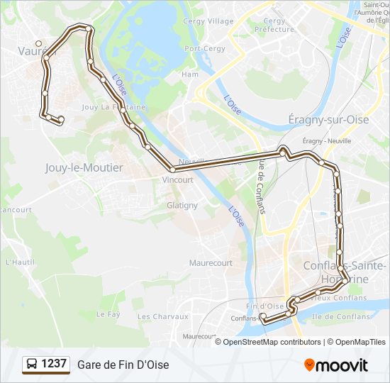 Plan de la ligne 1237 de bus