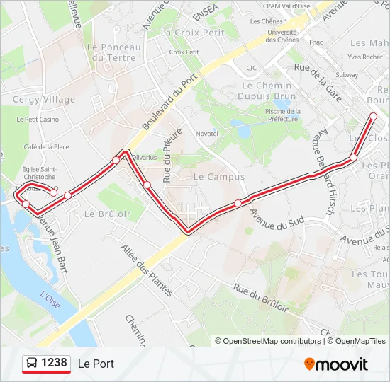 1238 Bus Line Map