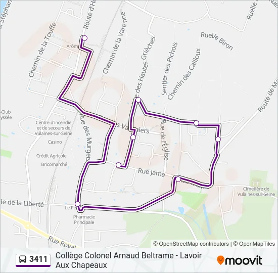 3411 Bus Line Map