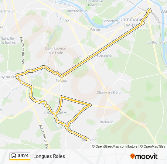 3424 Itinéraire: Horaires, Arrêts & Plan - Longues Raies (mis à jour)