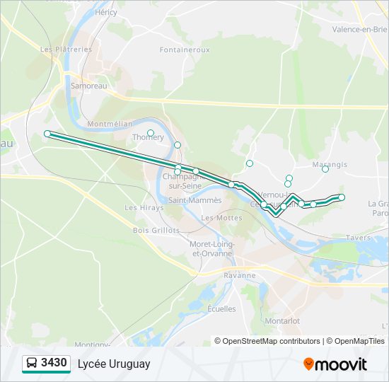3430 Route Schedules, Stops & Maps Lycée Uruguay (Updated)