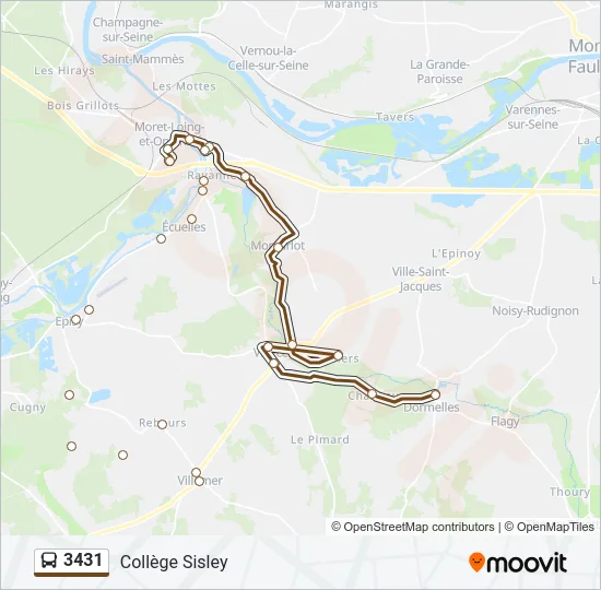 3431 Bus Line Map