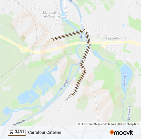 3431 bus Line Map