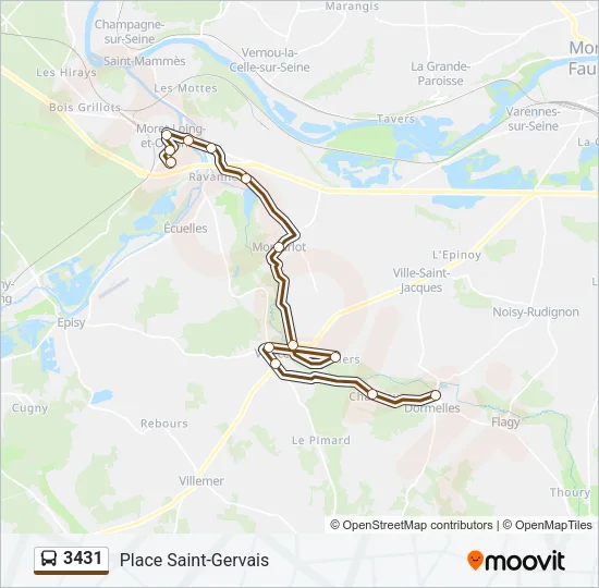 3431 Bus Line Map