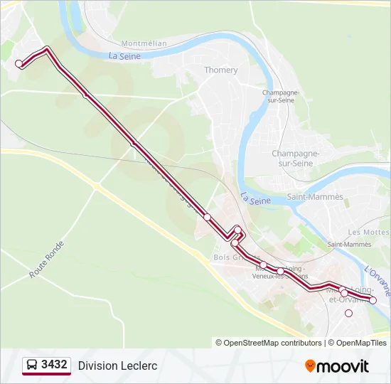 3432 Bus Line Map