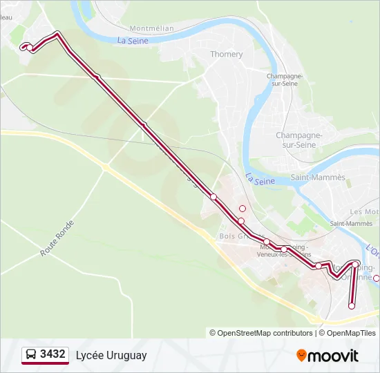 3432 Bus Line Map