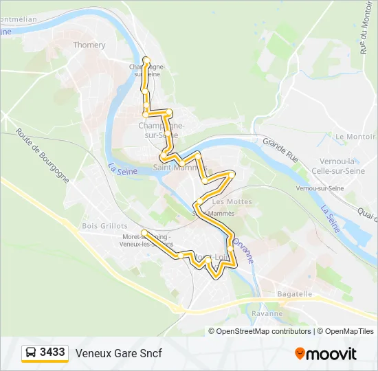 3433 Bus Line Map