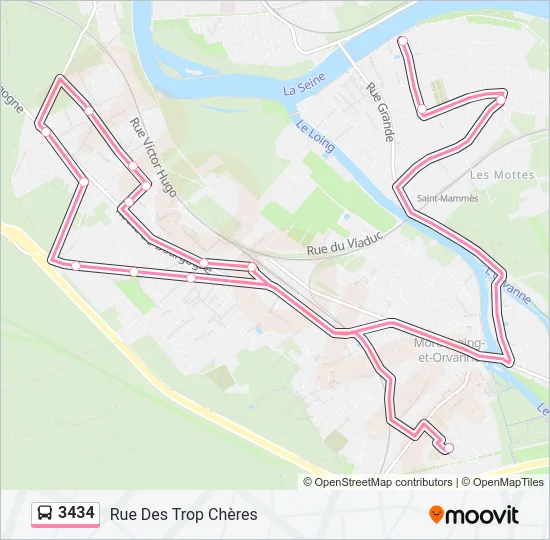 3434 Bus Line Map